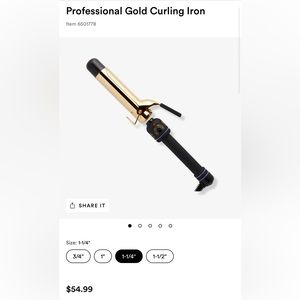 Hot tools curling iron 1 1/4 inch, used